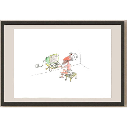 Nikolay Fitkov 29x21cm Orijinal Karikatür BOD05677