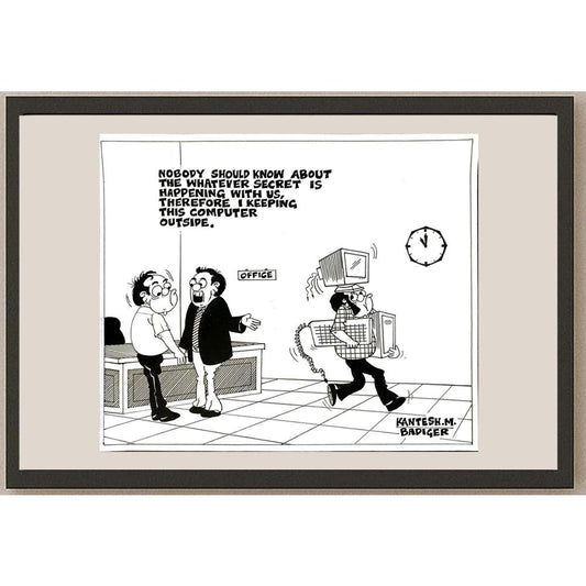 Kantesh Badiger 30x25cm Orijinal Karikatür BOD05679