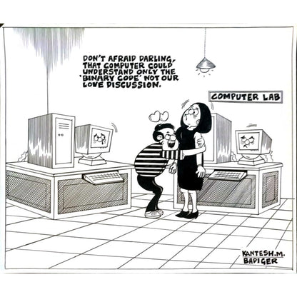 Kantesh Badiger 30x25cm Orijinal Karikatür BOD05680