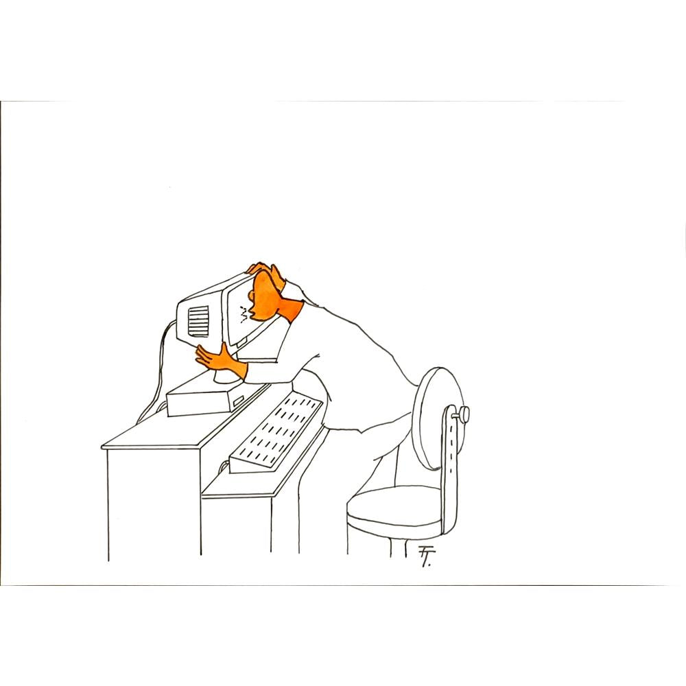 Tomas Trunecek 29x21cm Orijinal Karikatür BOD05685