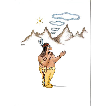 Roman Kubec 29x21cm Orijinal Karikatür BOD05696