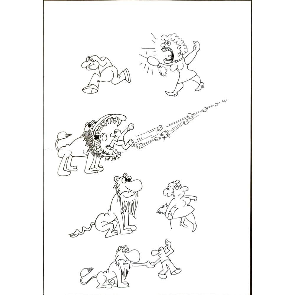 Qiu Yun Guang 29x21cm Orijinal Karikatür BOD05703