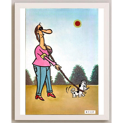 Li Guangjun 25x17cm Orijinal Karikatür BOD05708