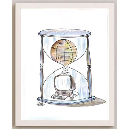 Shyam Mohan 29x21cm Orijinal Karikatür BOD05710