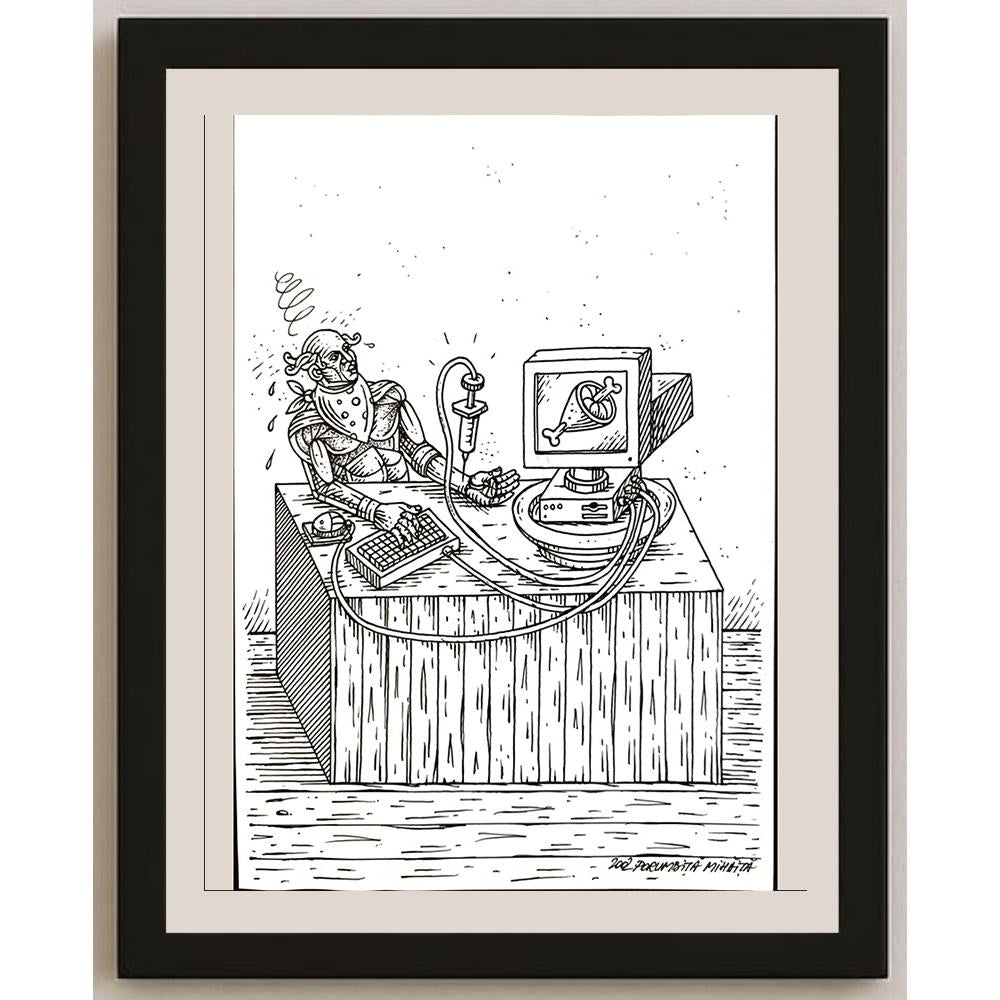 Porumbita Mihaita 29x21cm Orijinal Karikatür BOD05713