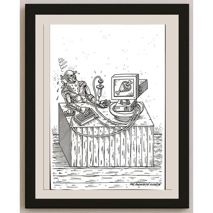 Porumbita Mihaita 29x21cm Orijinal Karikatür BOD05713