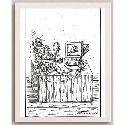 Porumbita Mihaita 29x21cm Orijinal Karikatür BOD05713