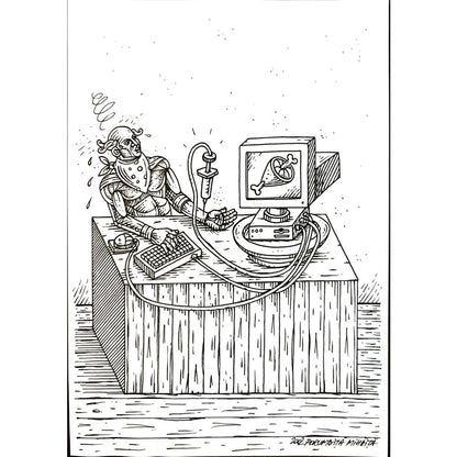 Porumbita Mihaita 29x21cm Orijinal Karikatür BOD05713