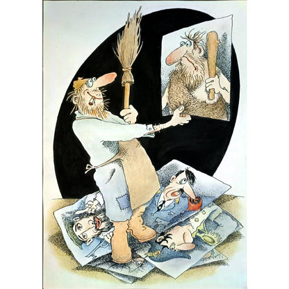 Anatoly Apchel 29x21cm Orijinal Karikatür BOD05723