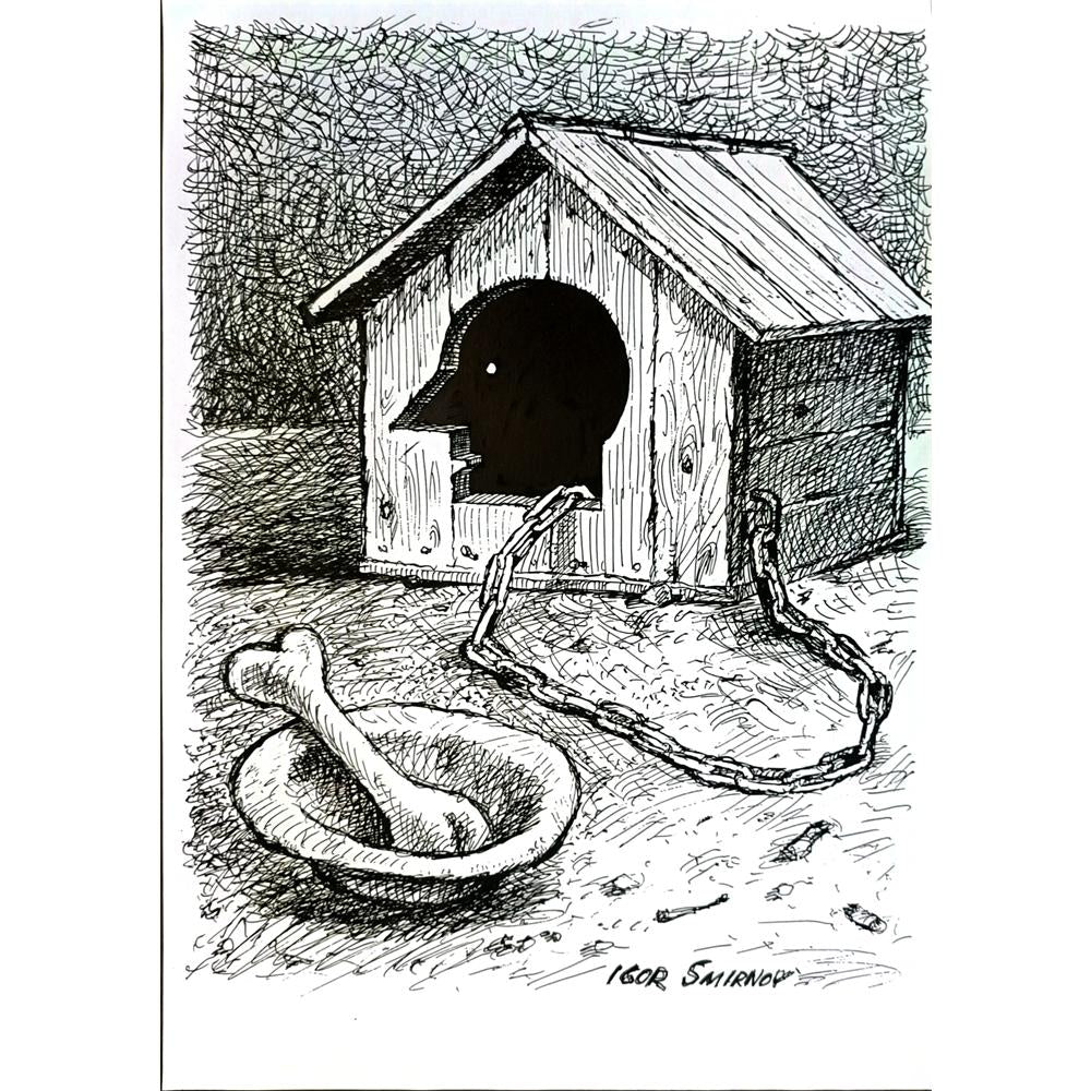 Igor Smirnov 29x21cm Orijinal Karikatür BOD05736
