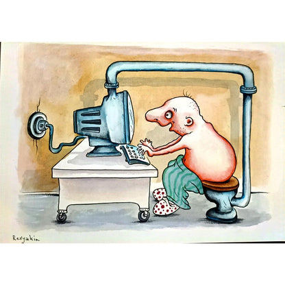 Igor Revyakin 29x21cm Orijinal Karikatür BOD05737