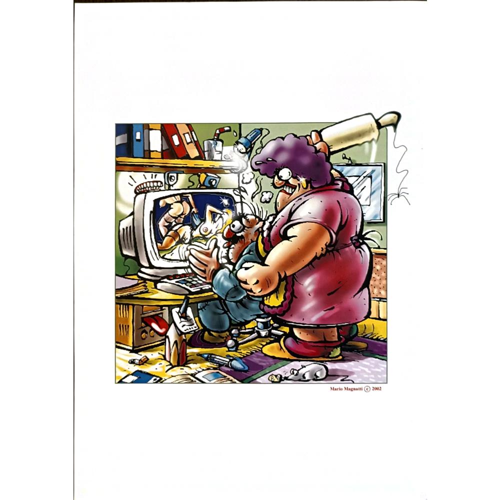 Mario Magnatti 29x21cm Orijinal Karikatür BOD05740