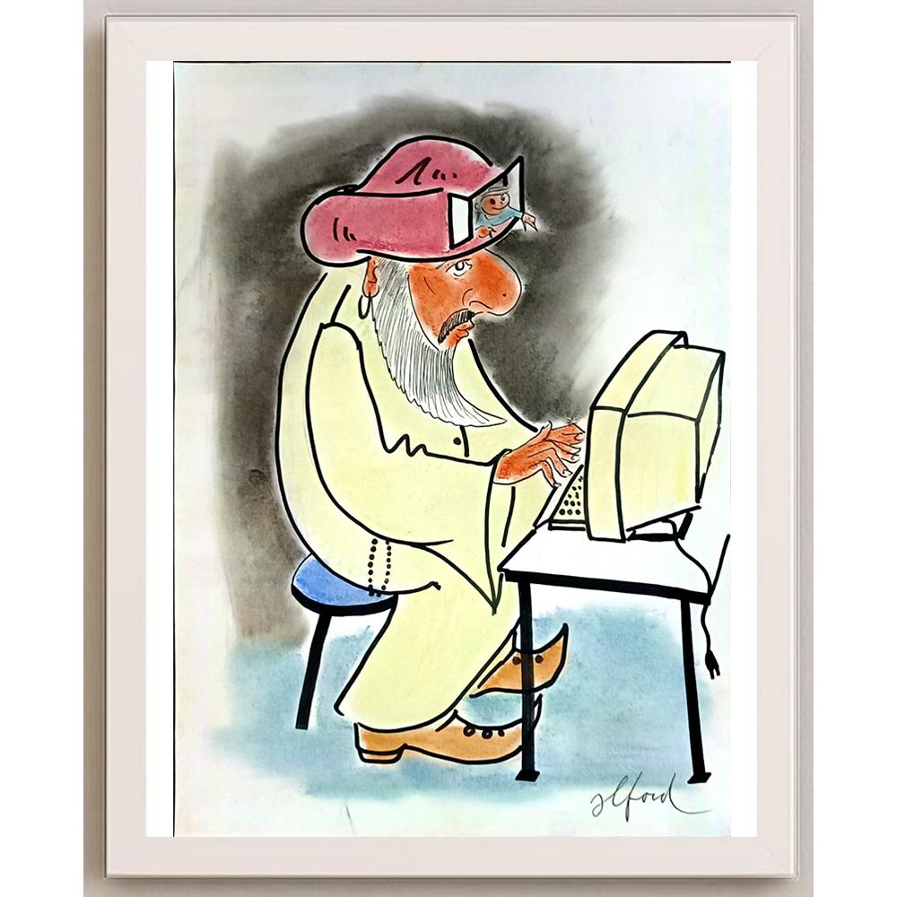 Vosters Richard Francis 29x21cm Orijinal Karikatür BOD05742