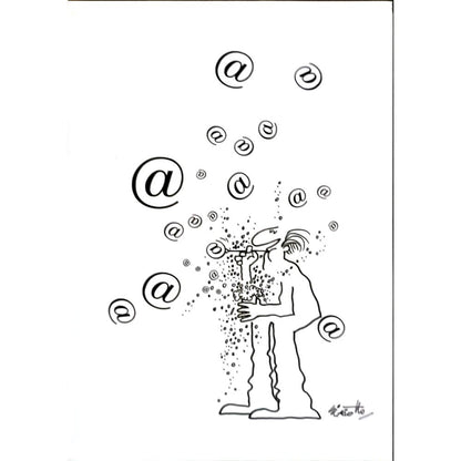 Giorgio Giaiotto 29x21cm Orijinal Karikatür BOD05743