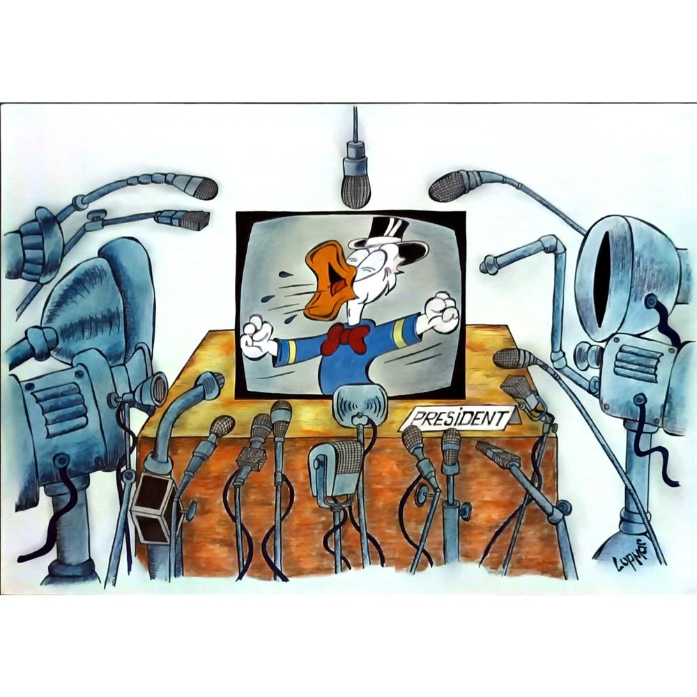Marian Lupu 29x21cm Orijinal Karikatür BOD05746