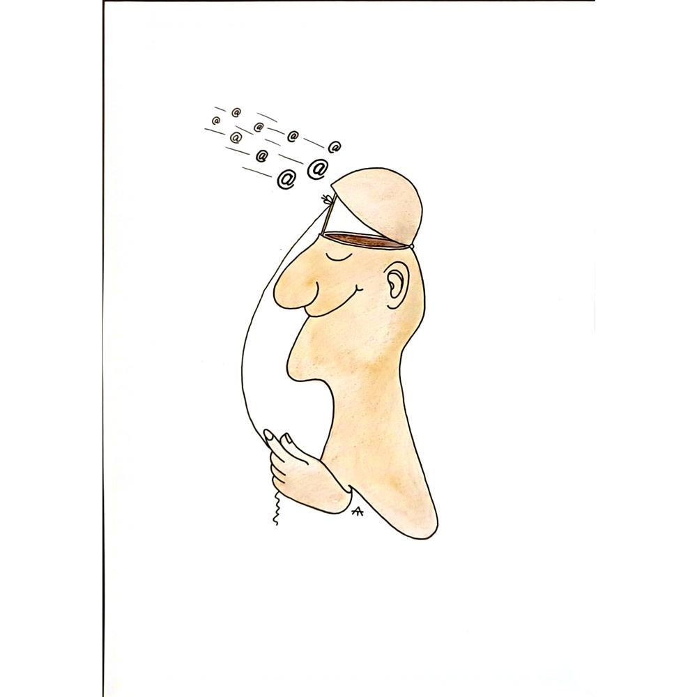 Alexei Talimonov 29x21cm Orijinal Karikatür BOD05755