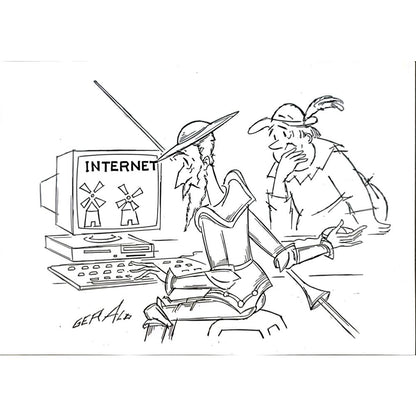 Gerald Peigneux 29x21cm Orijinal Karikatür BOD05760