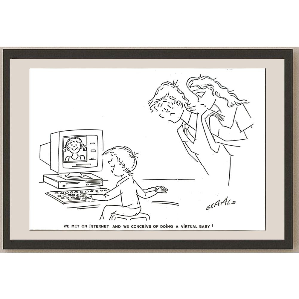 Gerald Peigneux 29x21cm Orijinal Karikatür BOD05761