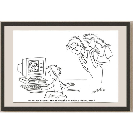 Gerald Peigneux 29x21cm Orijinal Karikatür BOD05761