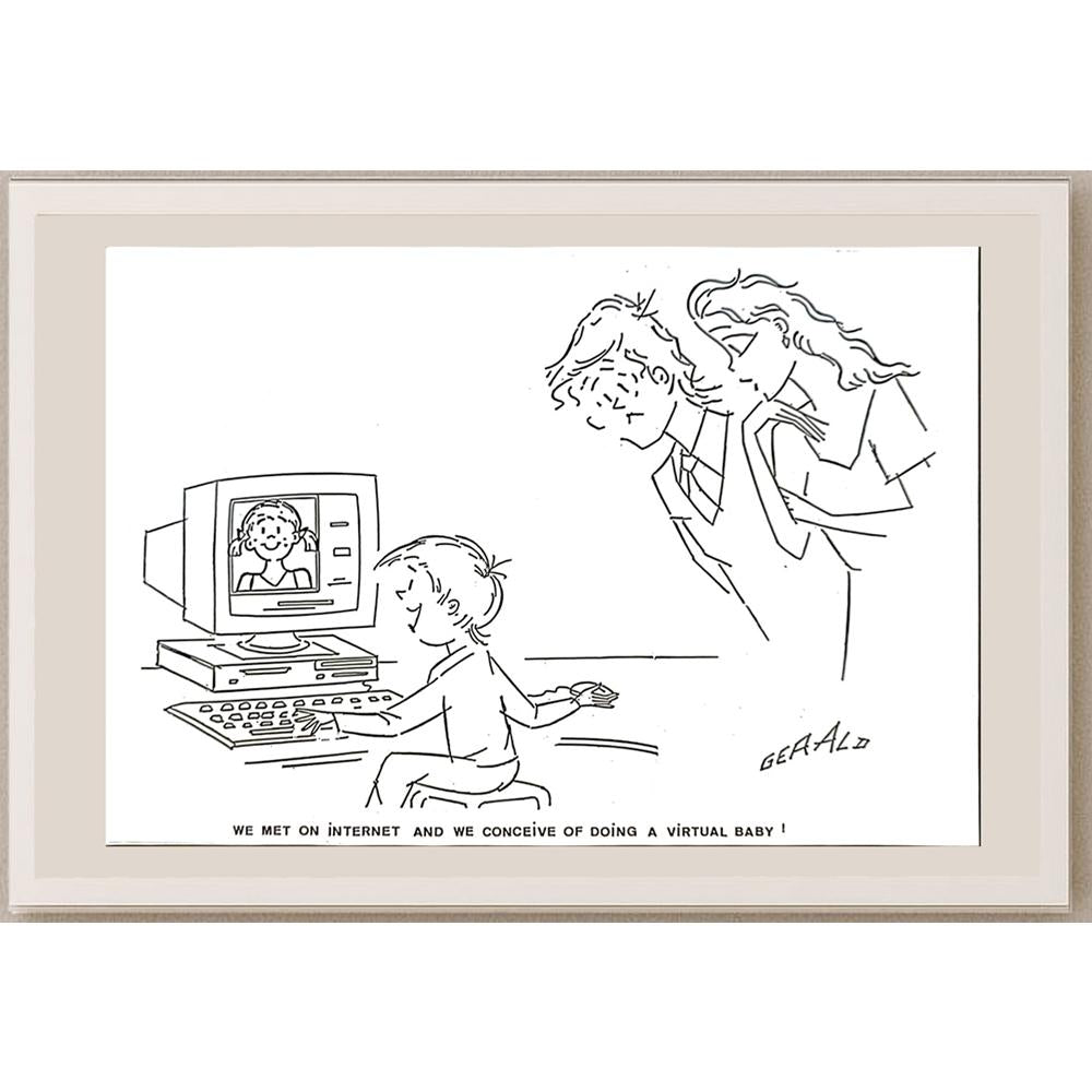 Gerald Peigneux 29x21cm Orijinal Karikatür BOD05761