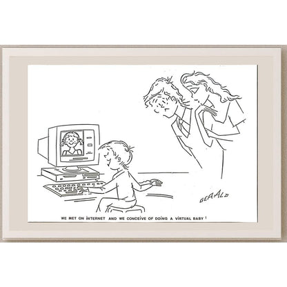 Gerald Peigneux 29x21cm Orijinal Karikatür BOD05761