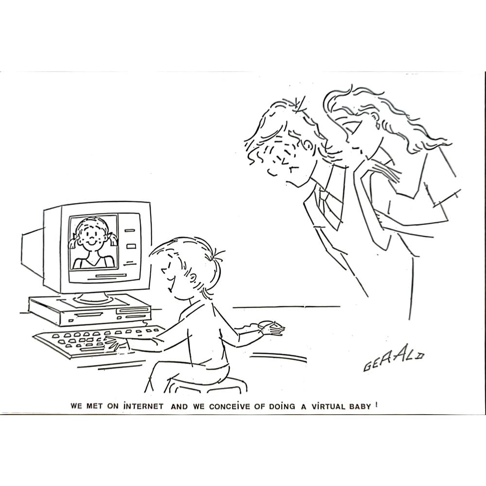 Gerald Peigneux 29x21cm Orijinal Karikatür BOD05761