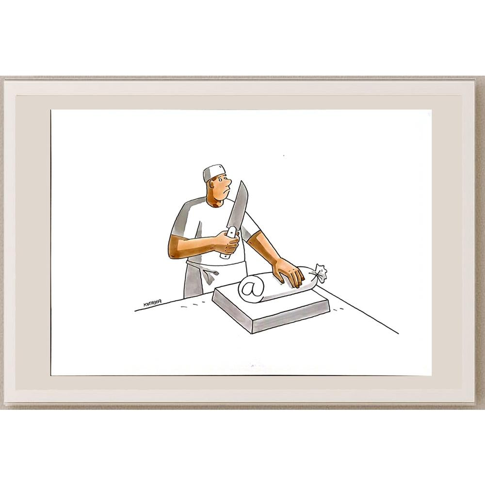 Lubomir Kotrha 29x21cm Orijinal Karikatür BOD05764