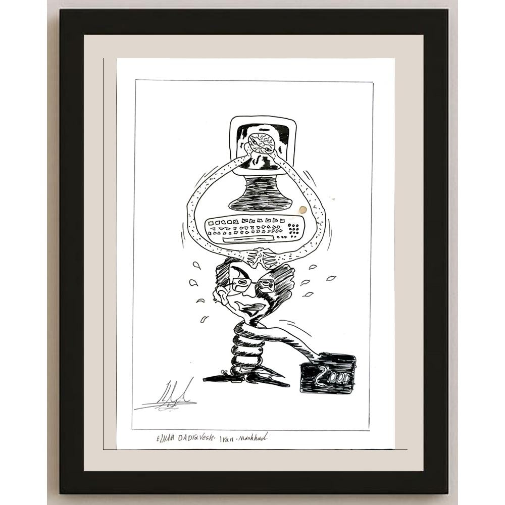 Elham Dadravesh 29x21cm Orijinal Karikatür BOD05767