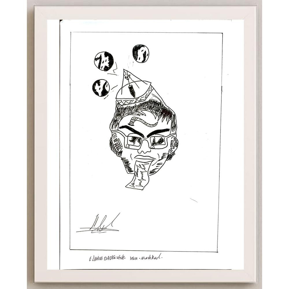 Elham Dadravesh 29x21cm Orijinal Karikatür BOD05768