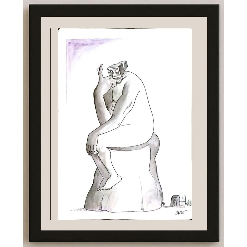 Carlos Augusto Nascimento 33x23cm Orijinal Karikatür BOD05773