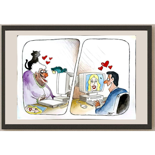 Carlos Augusto Nascimento 33x23cm Orijinal Karikatür BOD05774