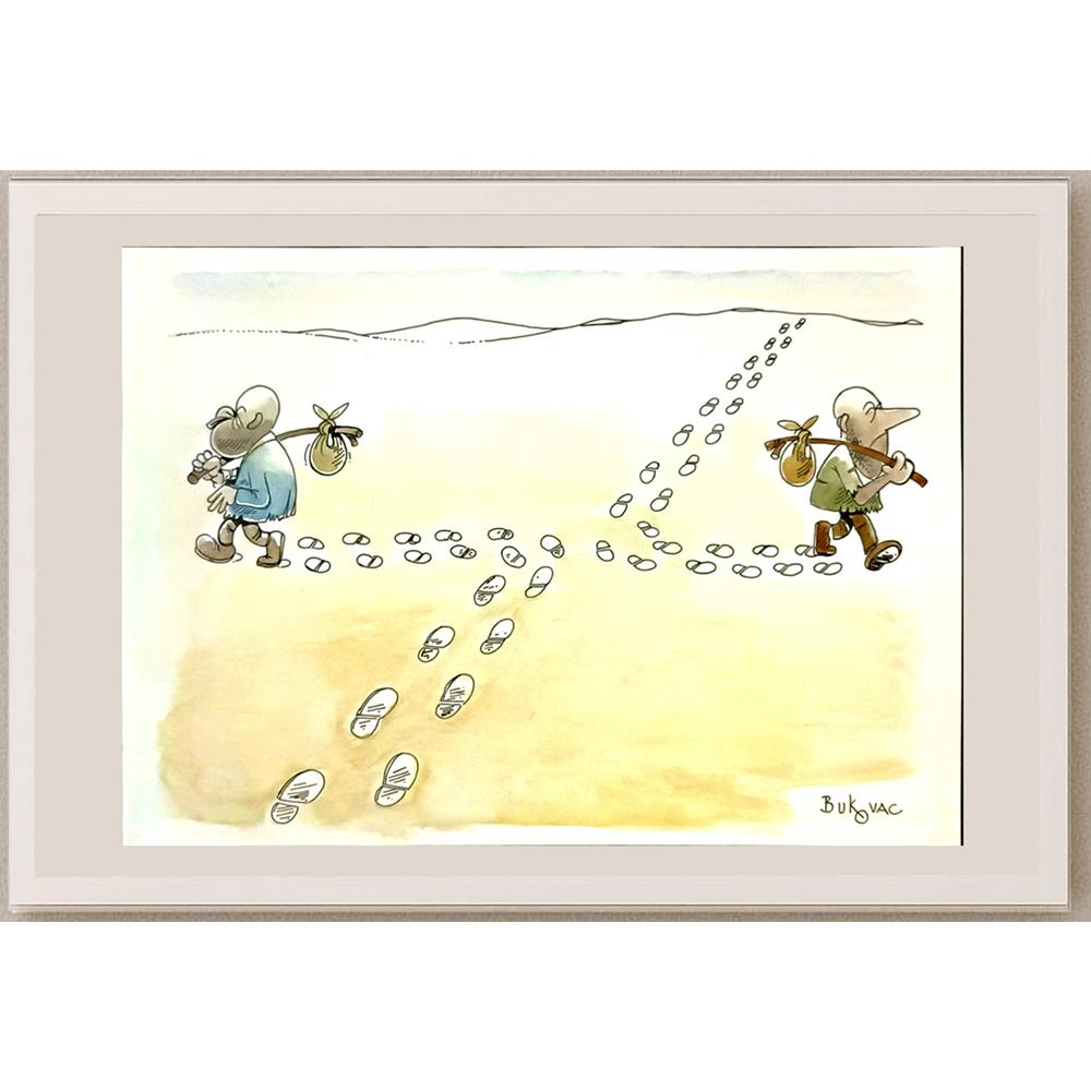 Milan Bukovac 29x21cm Orijinal Karikatür BOD05776