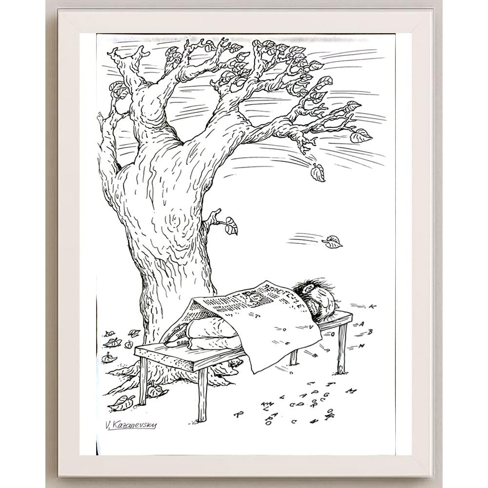 Vladimir Kazanevsky 29x21cm Orijinal Karikatür BOD05788