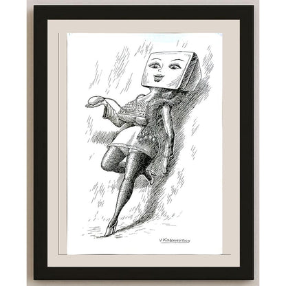 Vladimir Kazanevsky 29x21cm Orijinal Karikatür BOD05790