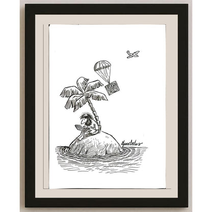 Afonso Carlos Fernandes 29x21cm Orijinal Karikatür BOD05792
