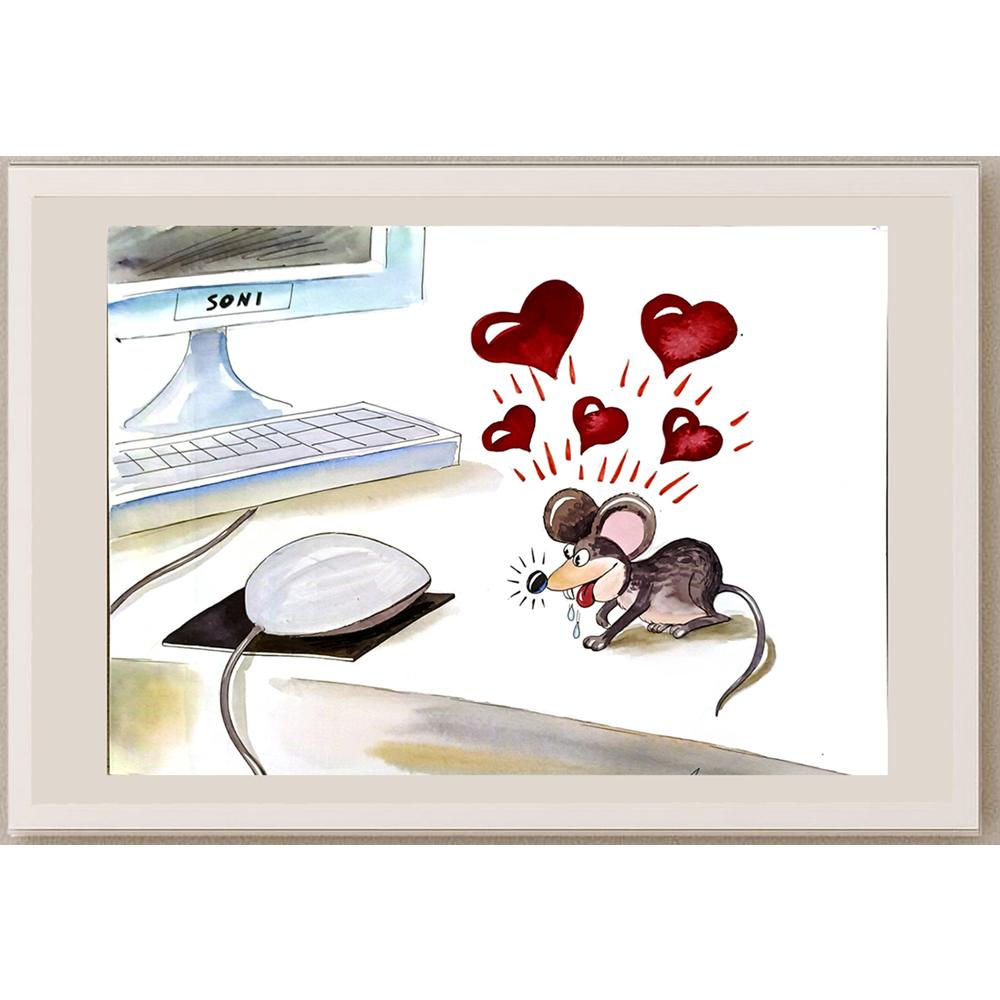 İldoos Azimov 43x30cm Orijinal Karikatür BOD05807