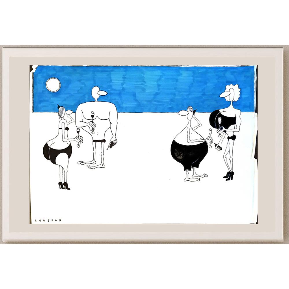 Rooshan Gataullin 43x30cm Orijinal Karikatür BOD05808