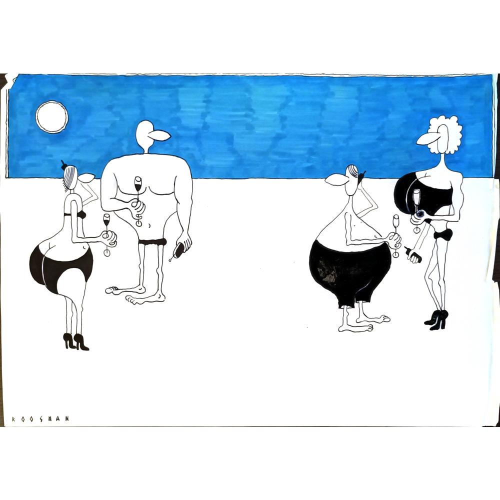 Rooshan Gataullin 43x30cm Orijinal Karikatür BOD05808