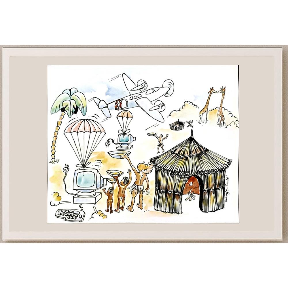 Tode Blazevski 30x25cm Orijinal Karikatür BOD05812