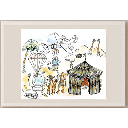 Tode Blazevski 30x25cm Orijinal Karikatür BOD05812