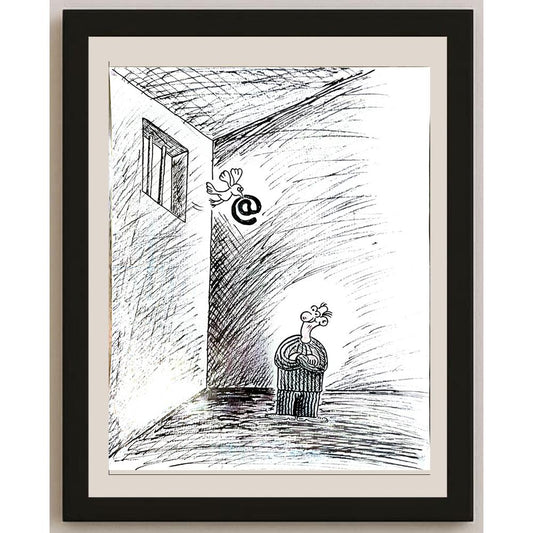 Leng Yan Ping 35x30cm Orijinal Karikatür BOD05814
