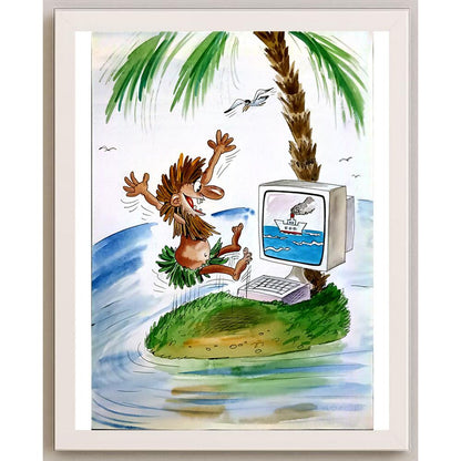 İldoos Azimov 43x30cm Orijinal Karikatür BOD05816
