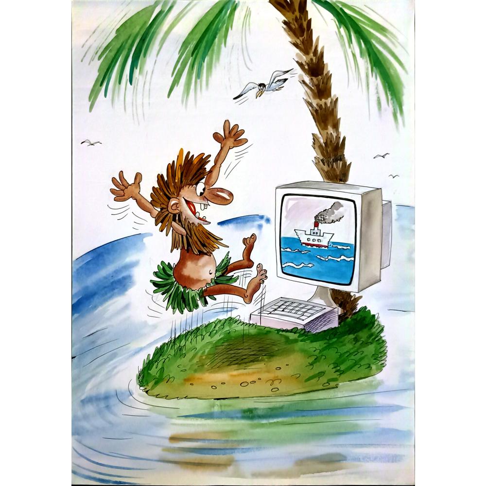 İldoos Azimov 43x30cm Orijinal Karikatür BOD05816