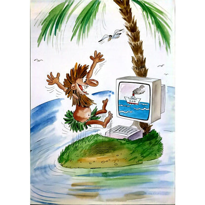İldoos Azimov 43x30cm Orijinal Karikatür BOD05816
