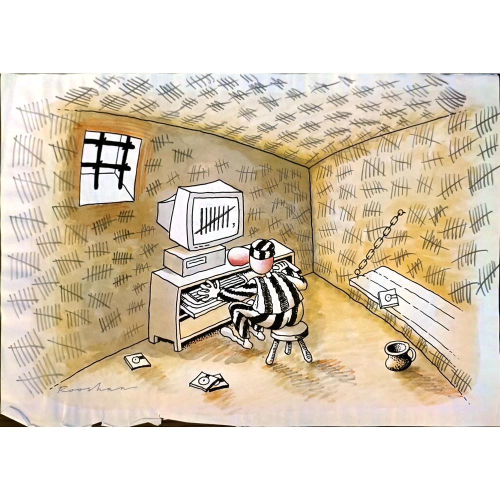 Rooshan Gataullin 35x28cm Orijinal Karikatür BOD05818