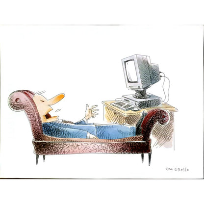 Eduardo Ferreria Grosso 43x30cm Orijinal Karikatür BOD05820