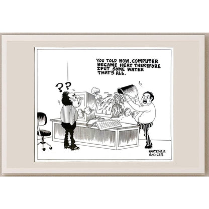 Kantesh Badiger 30x25cm Orijinal Karikatür BOD05822
