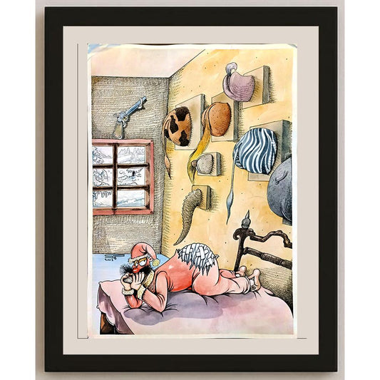 Abdolazehra Aziz Salehi 43x30cm Orijinal Karikatür BOD05825