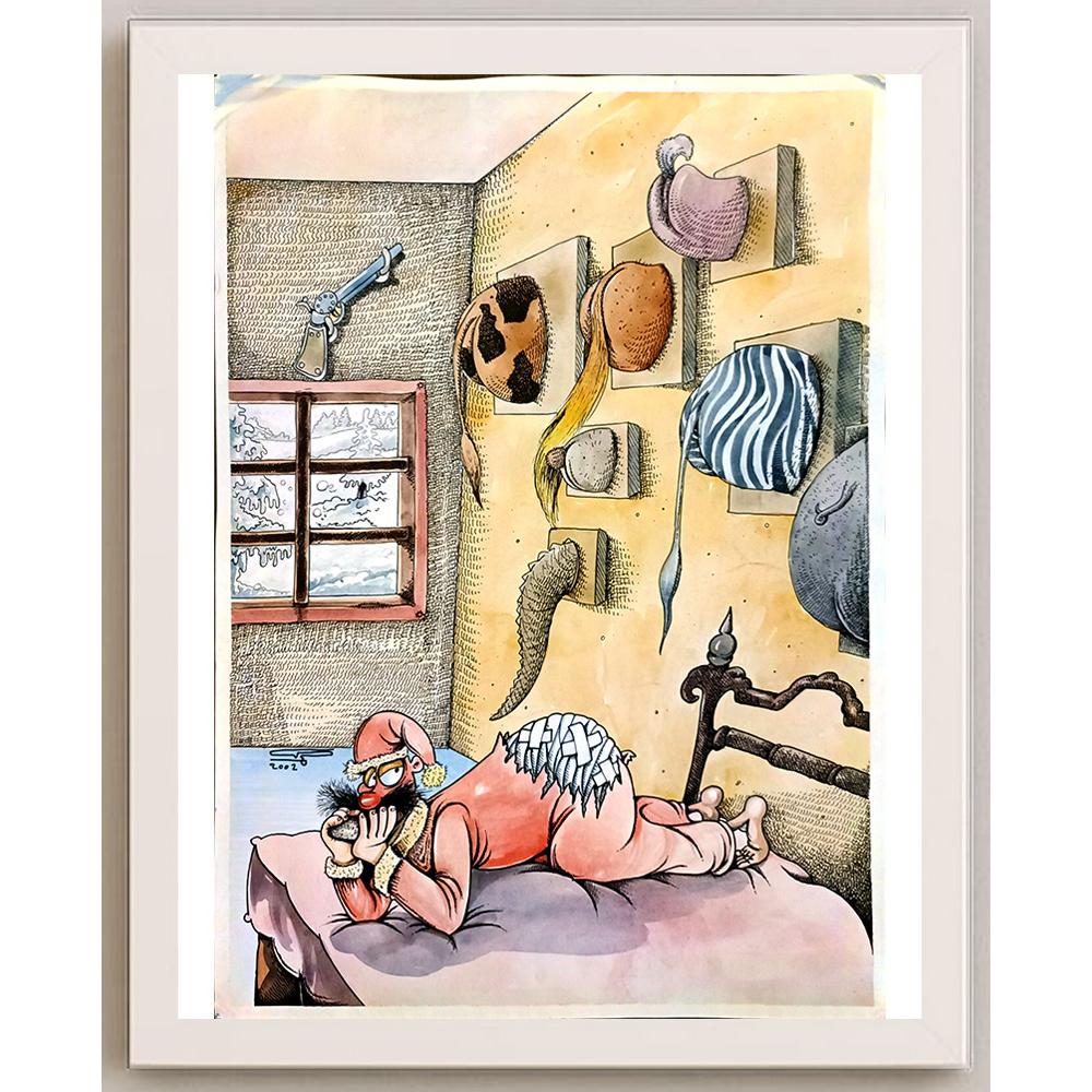 Abdolazehra Aziz Salehi 43x30cm Orijinal Karikatür BOD05825