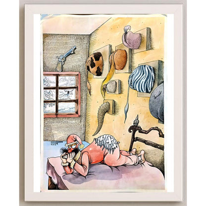 Abdolazehra Aziz Salehi 43x30cm Orijinal Karikatür BOD05825